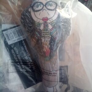 KAHRI Iris Appel Plush Bag Tag Purse Clip Fashionista Runway Charm NIP